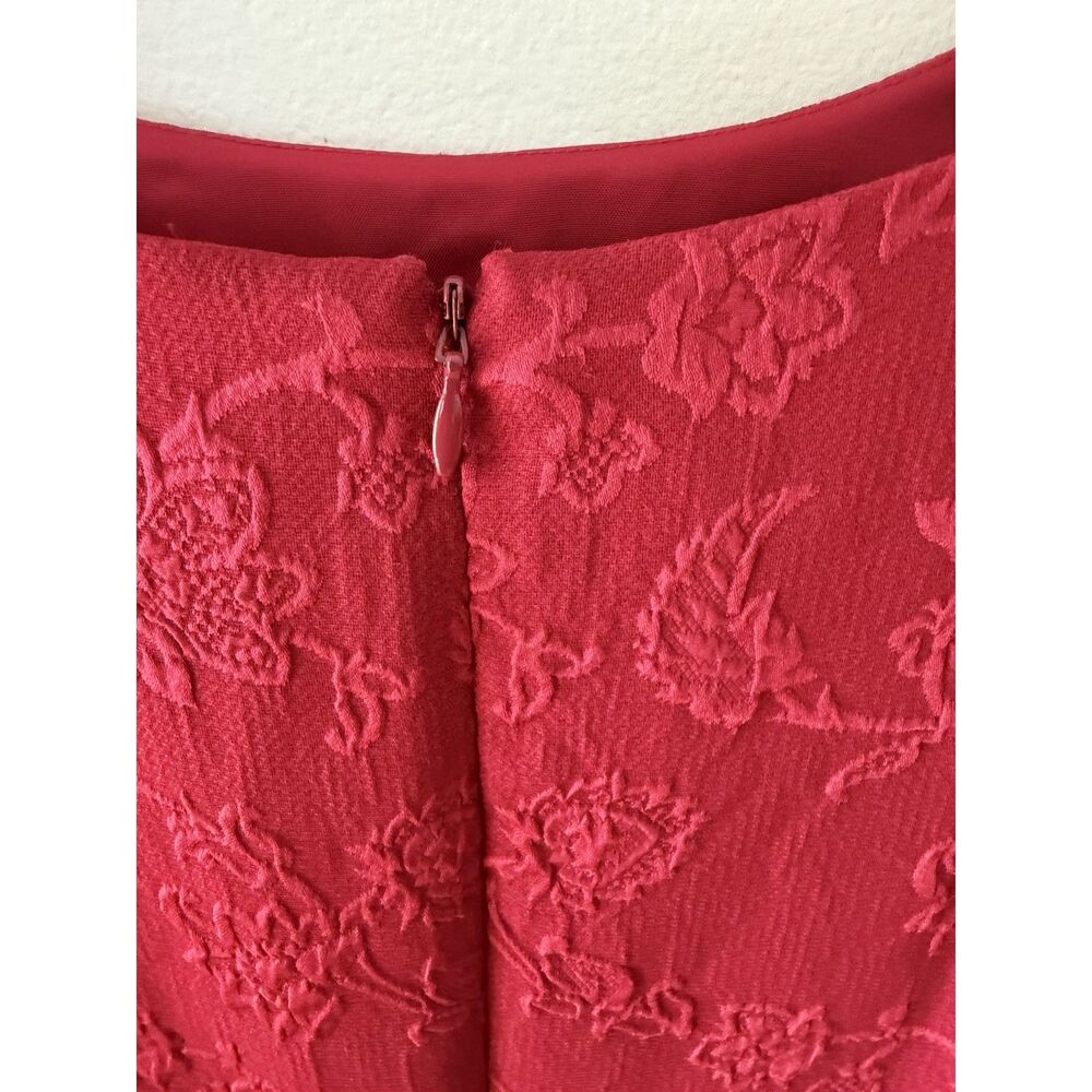 Talbots Red Silk Brocade Dress Size 8: Fully Lined With Zipper - Picture 4 of 7